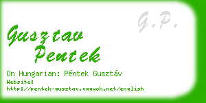 gusztav pentek business card